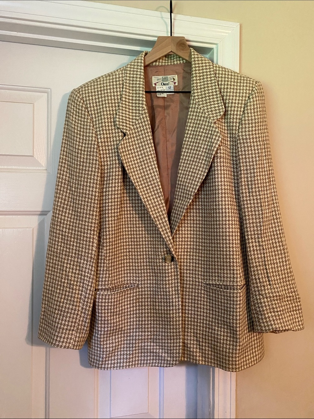 Size 12 Vintage Orvis Houndtooth Blazer
